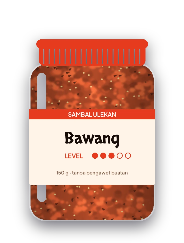 Toples sambal Bawang; mockup orisinal