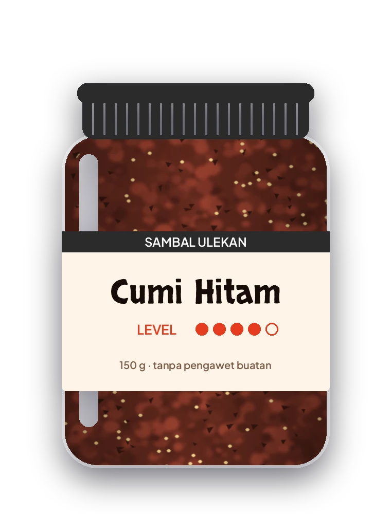 Toples sambal Cumi Hitam; mockup orisinal
